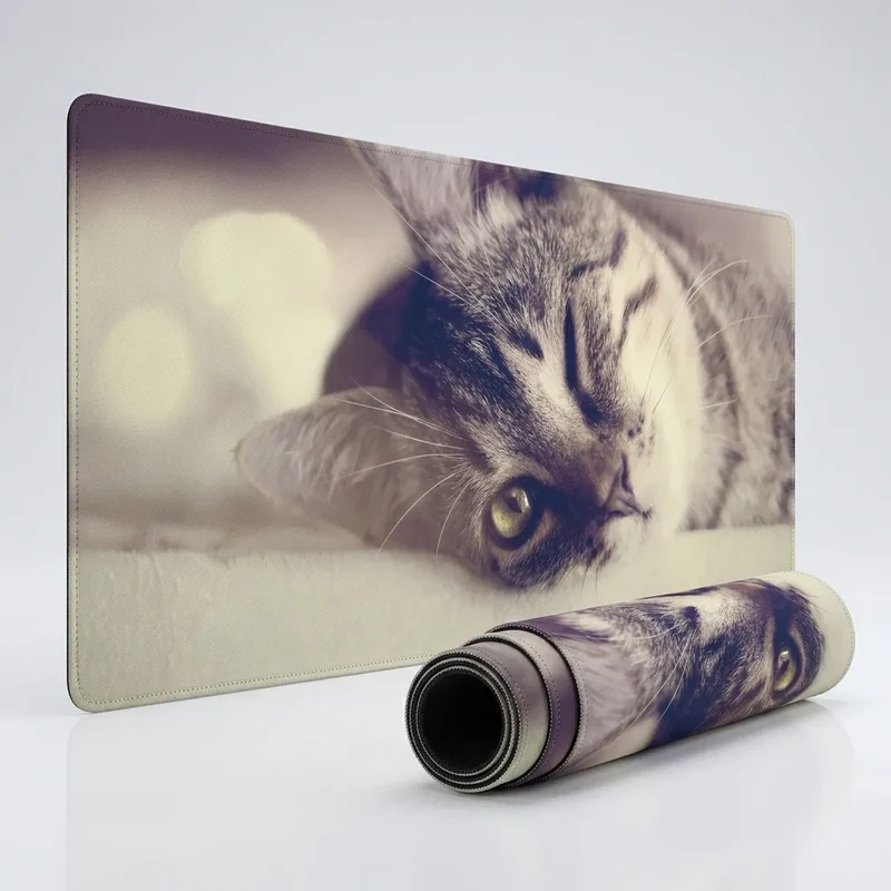Tapis de Souris XXL Chat — Œil Vert et Vibrisses en Gros Plan | PopMyPad