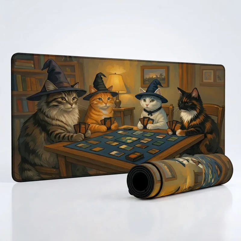 Tapis de Souris XXL Chat — Conclave des Chats Sorciers | PopMyPad