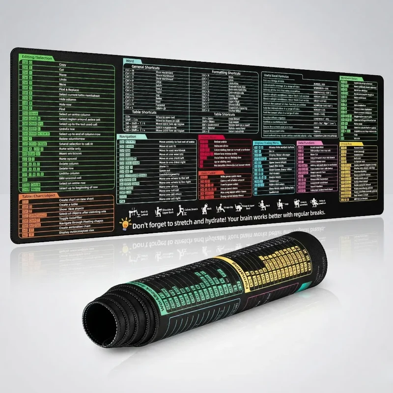 XXL Keyboard Shortcuts Mouse Pad — Excel & Word Pack | PopMyPad