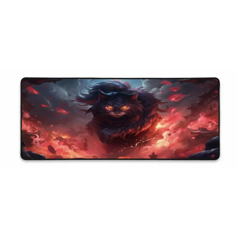 XXL Lion Mouse Pad — Blazing Scarlet Guardian | PopMyPad