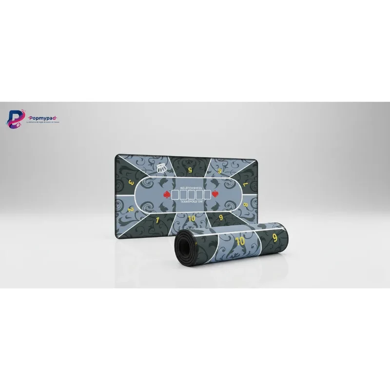 Tapis de Souris XXL Poker — Texas Hold'em Gris Bleuté | PopMyPad