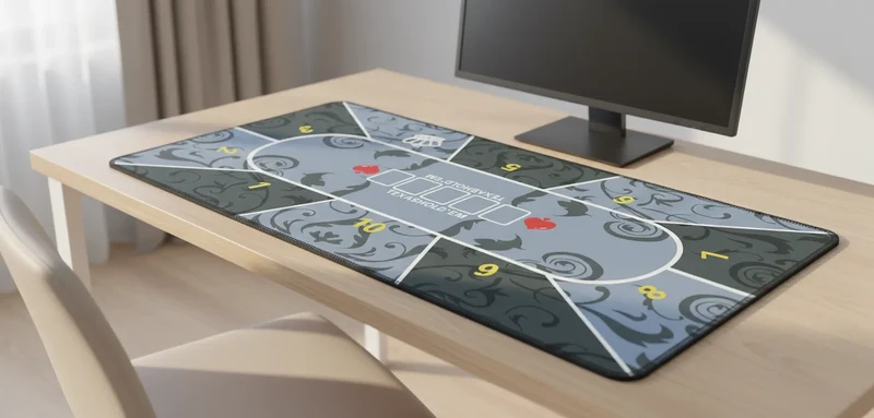 Tapis de Souris XXL Poker — Texas Hold'em Gris Bleuté | PopMyPad