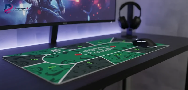 Tapis de Souris XXL Poker — Texas Hold'em Vert Impérial | PopMyPad