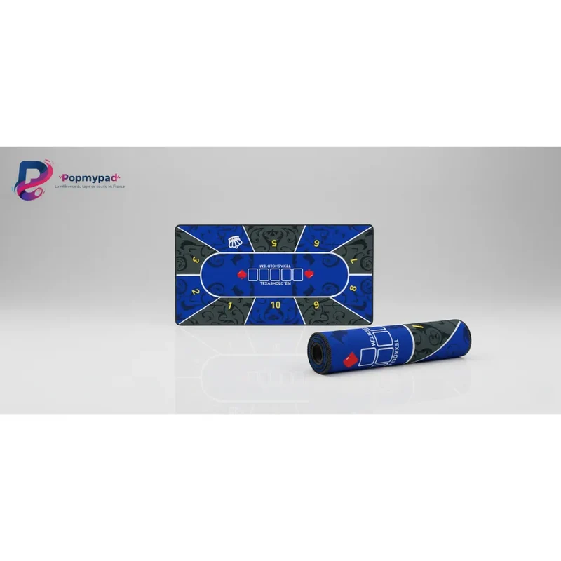 Tapis de Souris XXL Poker — Texas Hold'em Bleu Impérial | PopMyPad