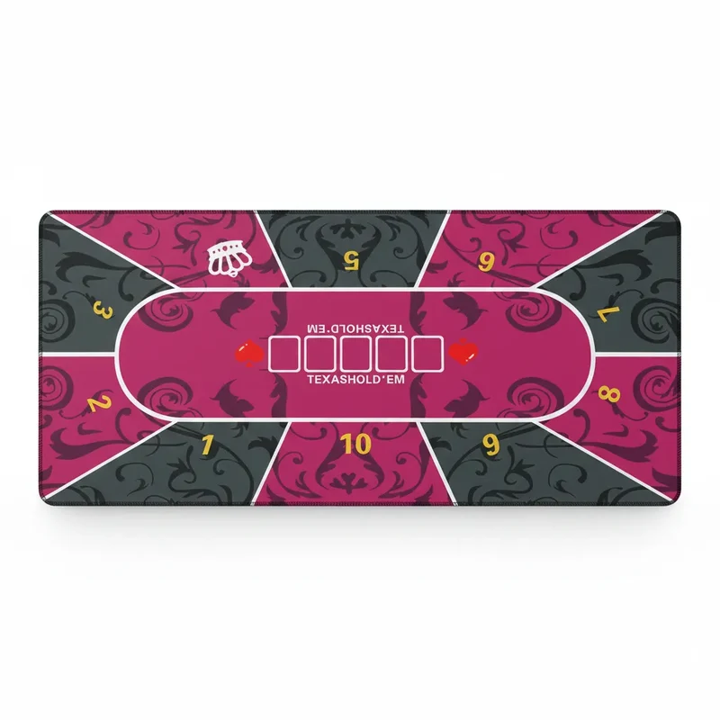 XXL Poker Mouse Pad — Magenta Damask Texas Hold'em | PopMyPad
