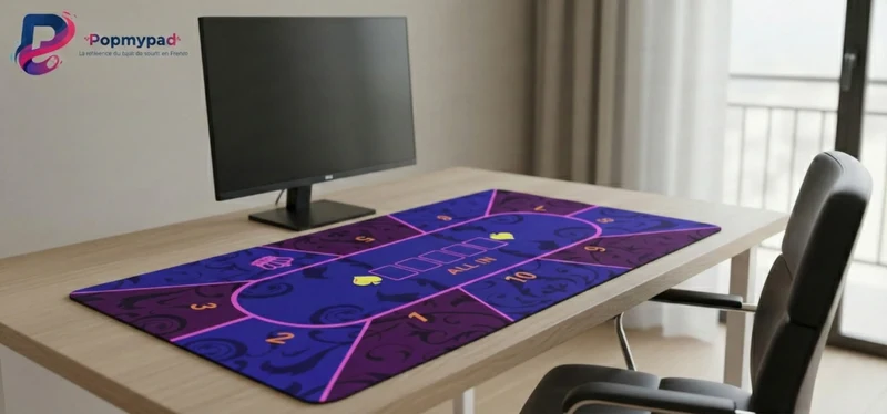 XXL Poker Mouse Pad — Neon Pink Texas Hold'em | PopMyPad