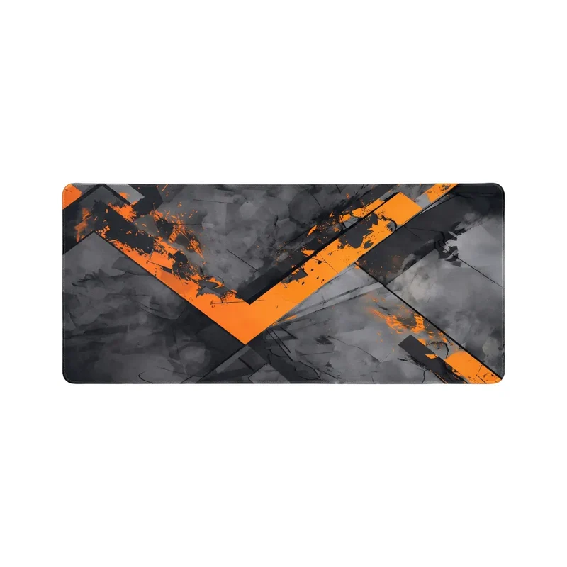 XXL Geometric Mouse Pad — Orange Shards on Charcoal | PopMyPad