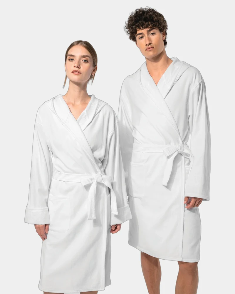 Peignoir de bain capuche coton bio 270g à personnaliser