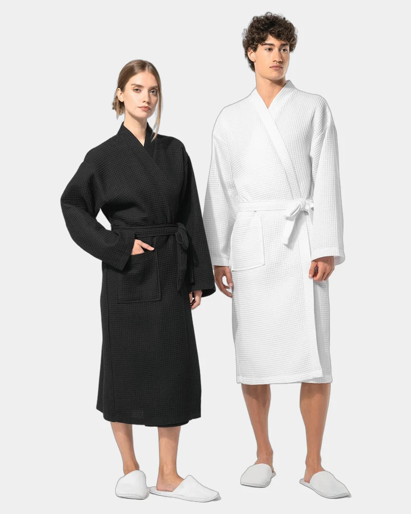 Peignoir kimono coton nid d'abeille à personnaliser
