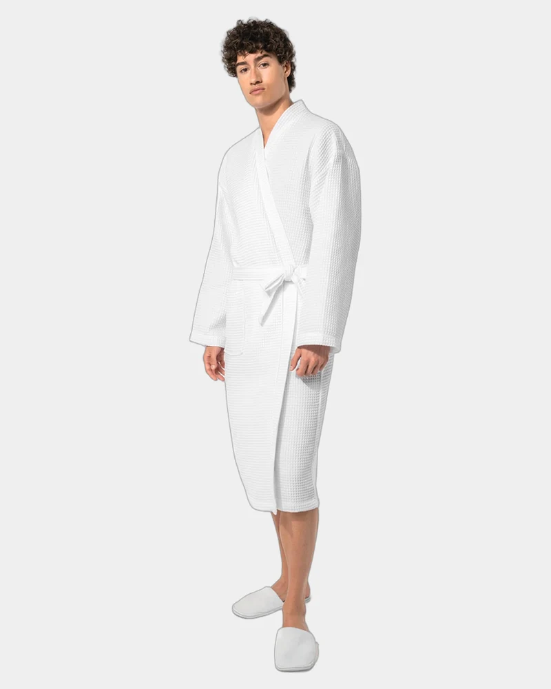 Peignoir kimono coton nid d'abeille à personnaliser