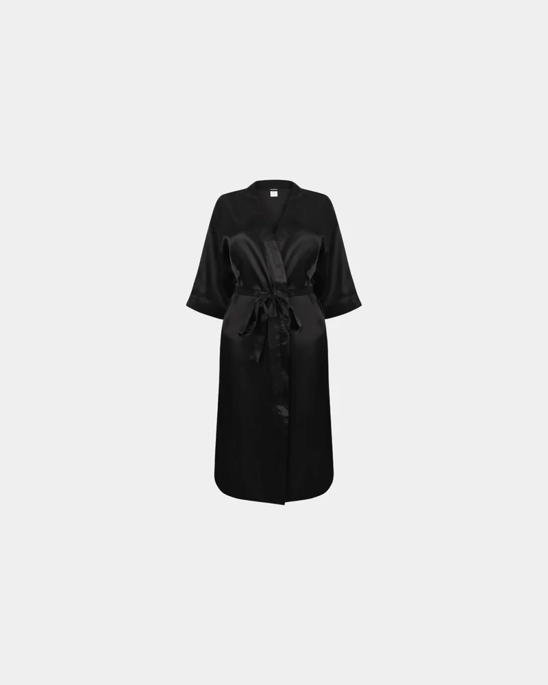 Peignoir satin femme manches 3/4 à personnaliser