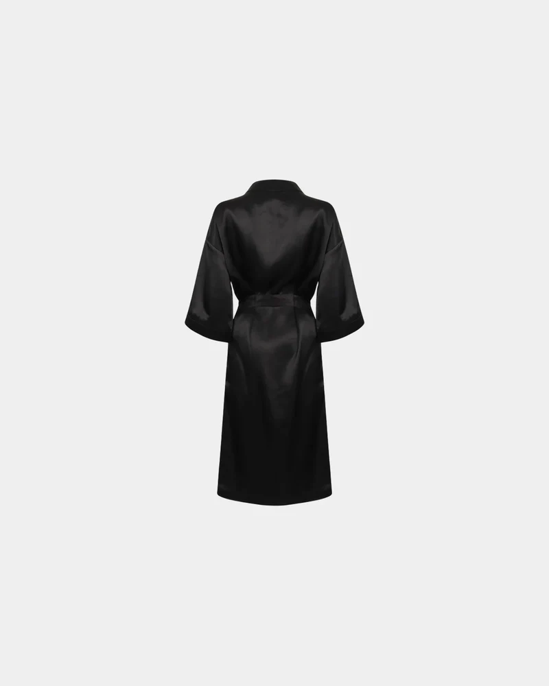 Peignoir satin femme manches 3/4 à personnaliser