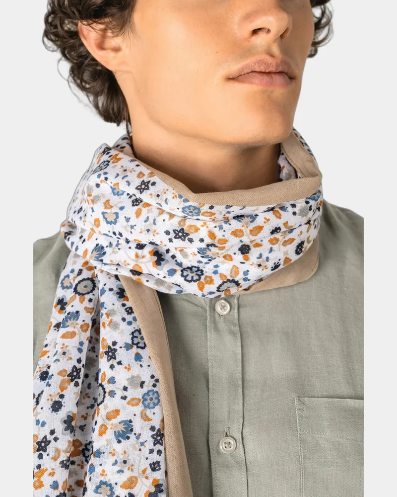 Chèche coton motifs floraux à personnaliser
