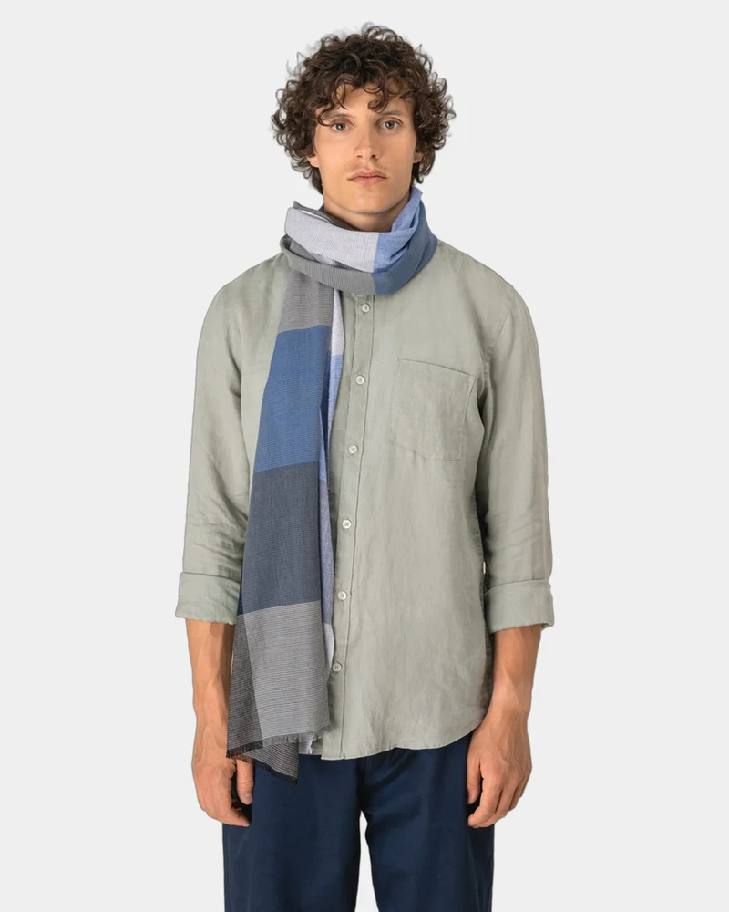 Chèche coton à carreaux artisanal à personnaliser