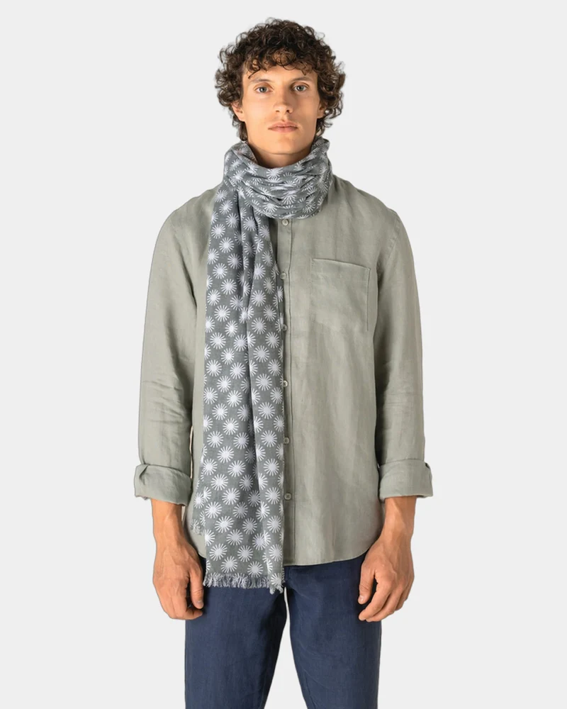 Chèche coton motifs soleil à personnaliser
