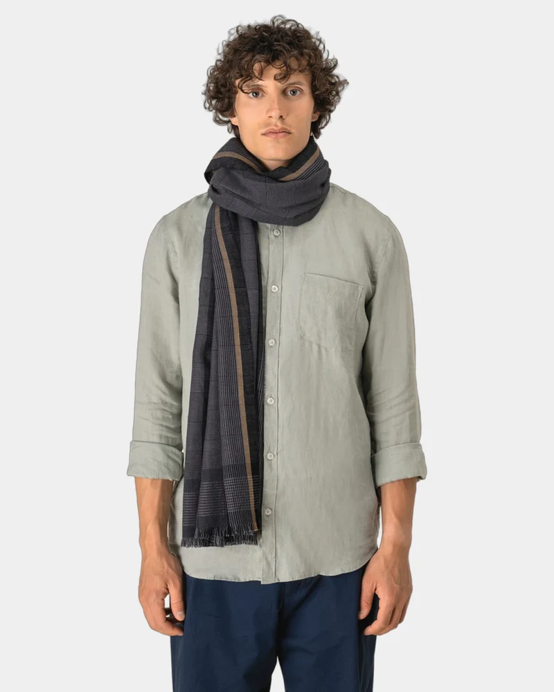 Chèche à carreaux coton viscose à personnaliser