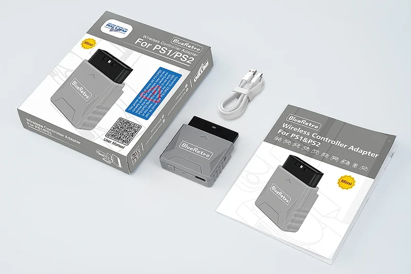 Adaptateur BlueRetro Mini RetroScaler pour PS1 et PS2 — format compact, USB-C