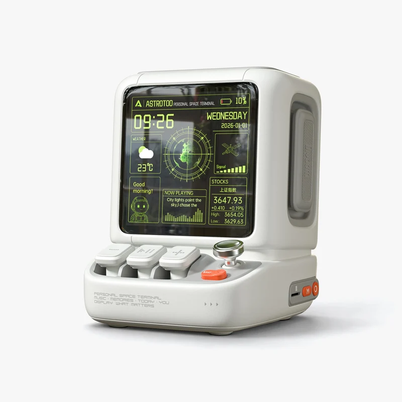 Enceinte de bureau Divoom Astrotoo — 20 W, écran 480×480, touches et joystick