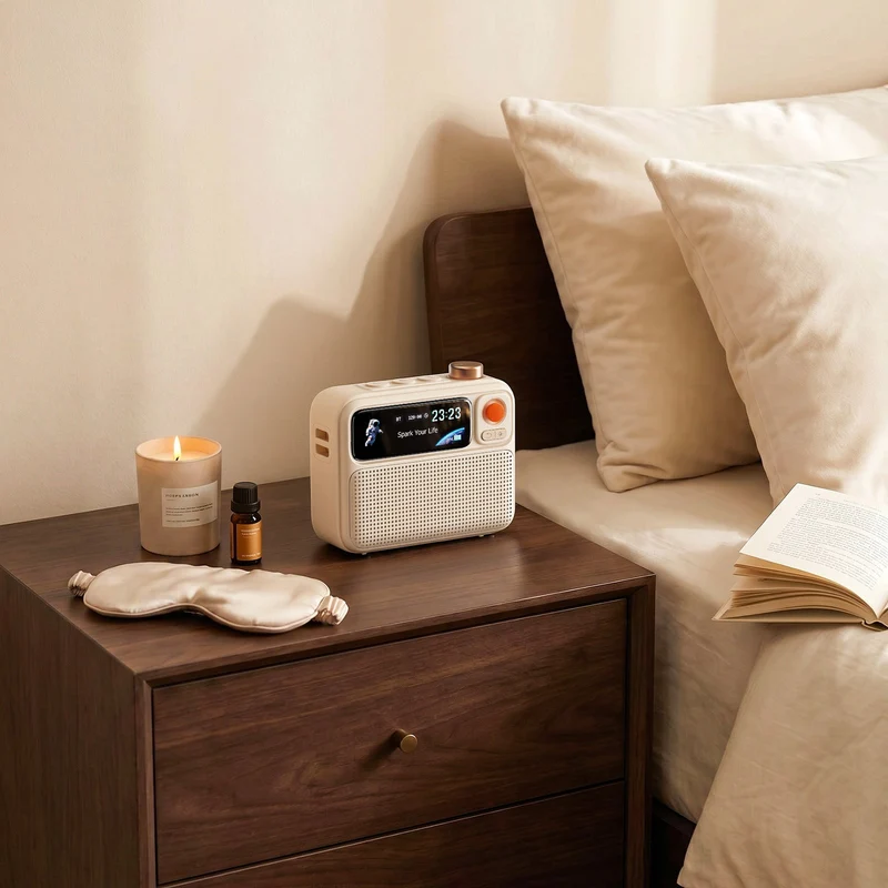 Enceinte de chevet Divoom FlowToo — 10 W, réveil lumineux et 90 bruits blancs