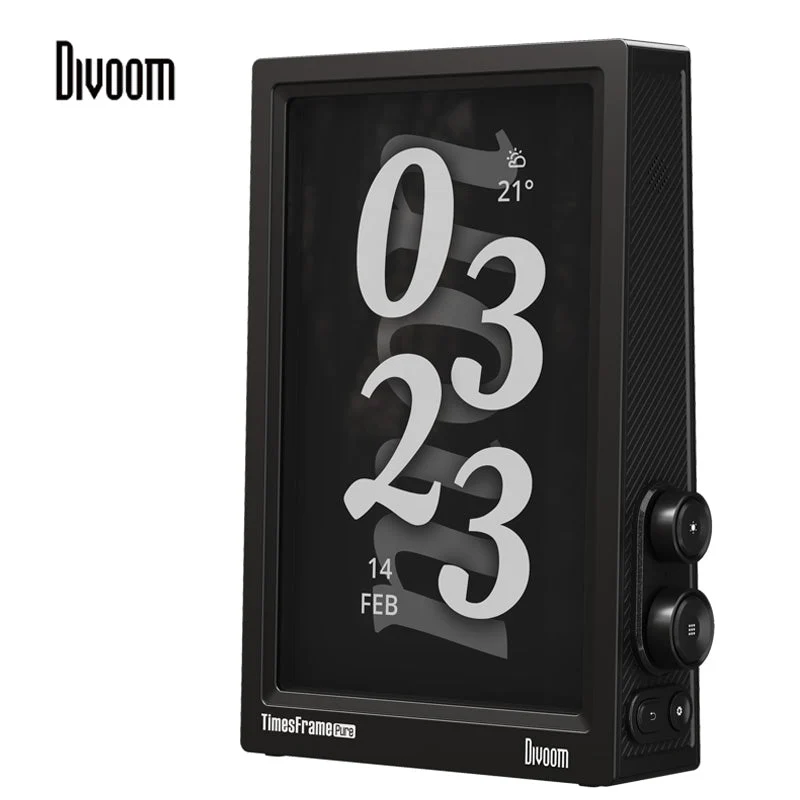 Cadre photo numérique Divoom Times Frame Pure — écran flottant 3 couches, Wi-Fi 6