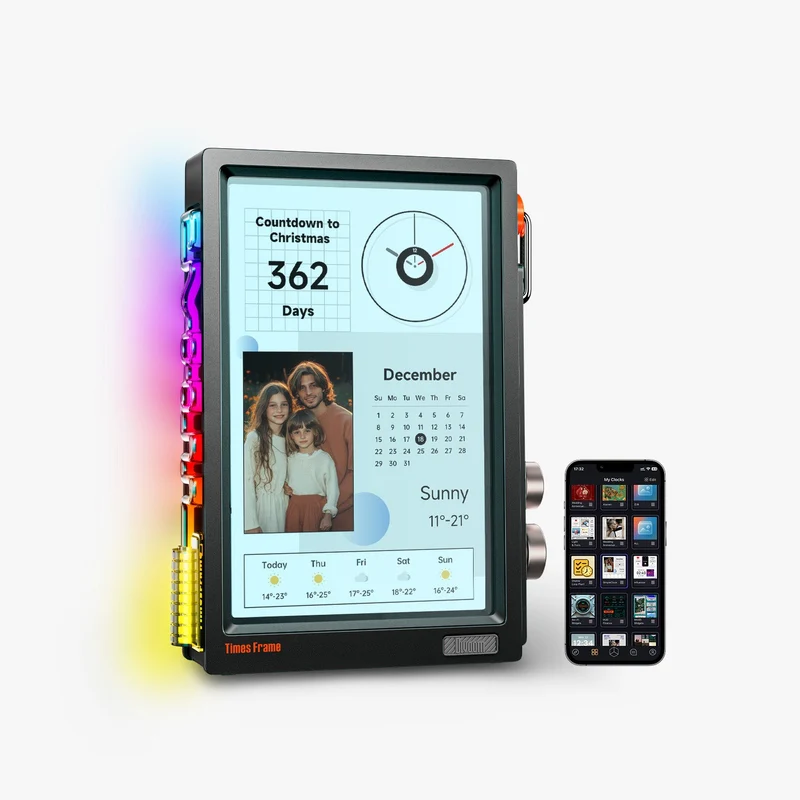 Cadre photo numérique Divoom Times Frame — écran transparent flottant, 64 Go