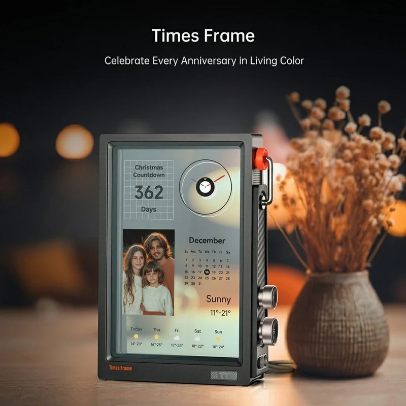 Cadre photo numérique Divoom Times Frame — écran transparent flottant, 64 Go
