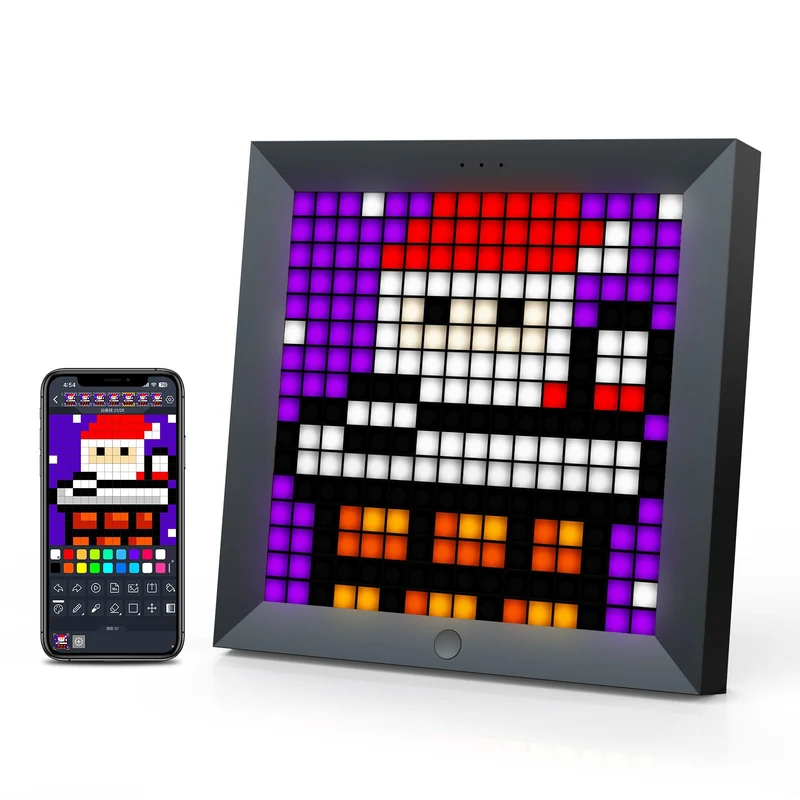 Écran pixel art Divoom Pixoo — 16×16 LED, horloge et visualiseur musical