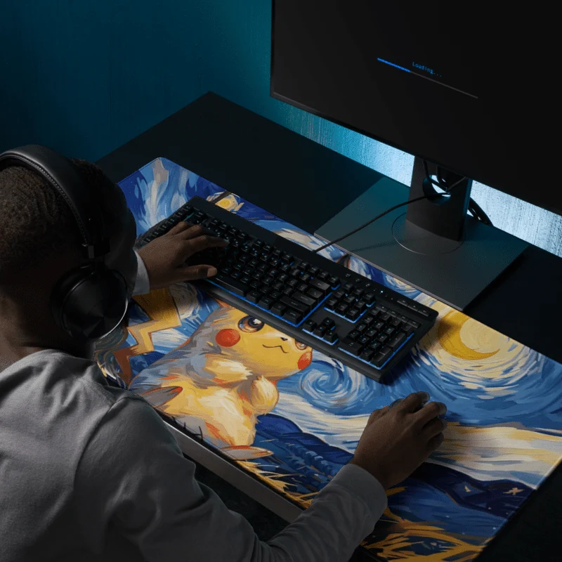 Tapis De Souris Gamer Créature Jaune Électrique Nuit Étoilée