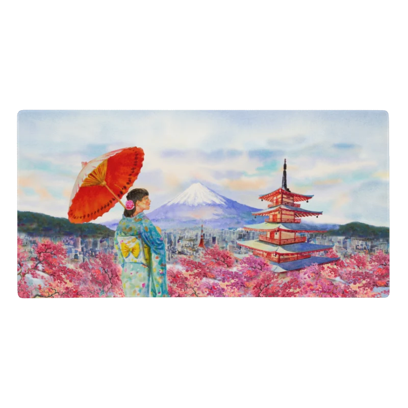 Tapis De Souris Japonais Geisha Aquarelle