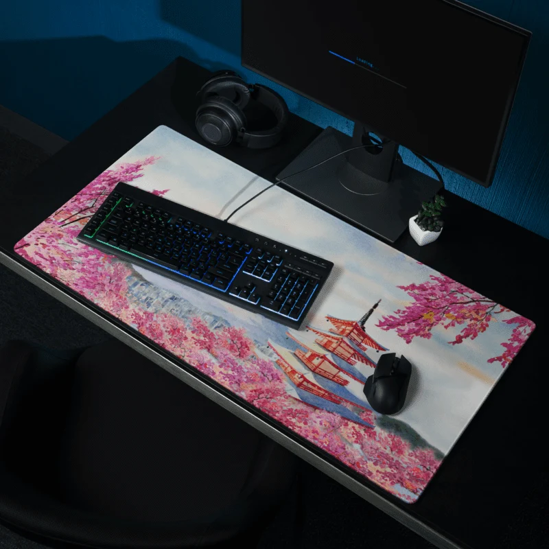Tapis De Souris Japonais Paysage Aquarelle