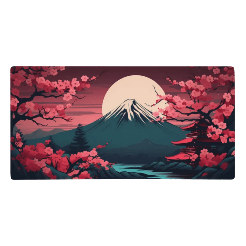 Tapis De Souris Japonais Mont Fuji Nuit Mystique