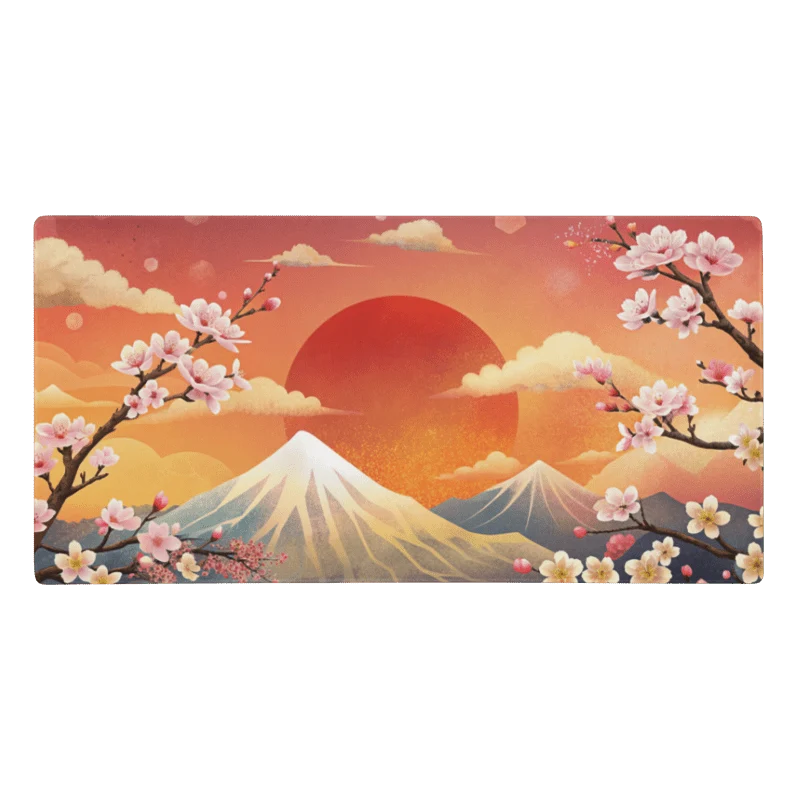 Tapis De Souris Japonais Paysage Mont Fuji Cerisiers