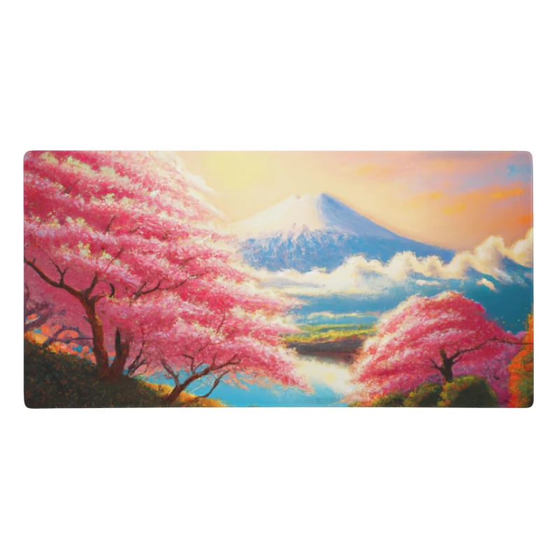Tapis De Souris Japonais Mont Fuji Sakura Rose