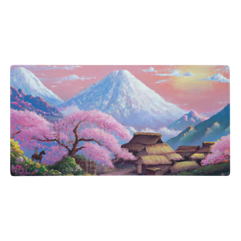 Tapis De Souris Japonais Cerisiers Village Traditionnel