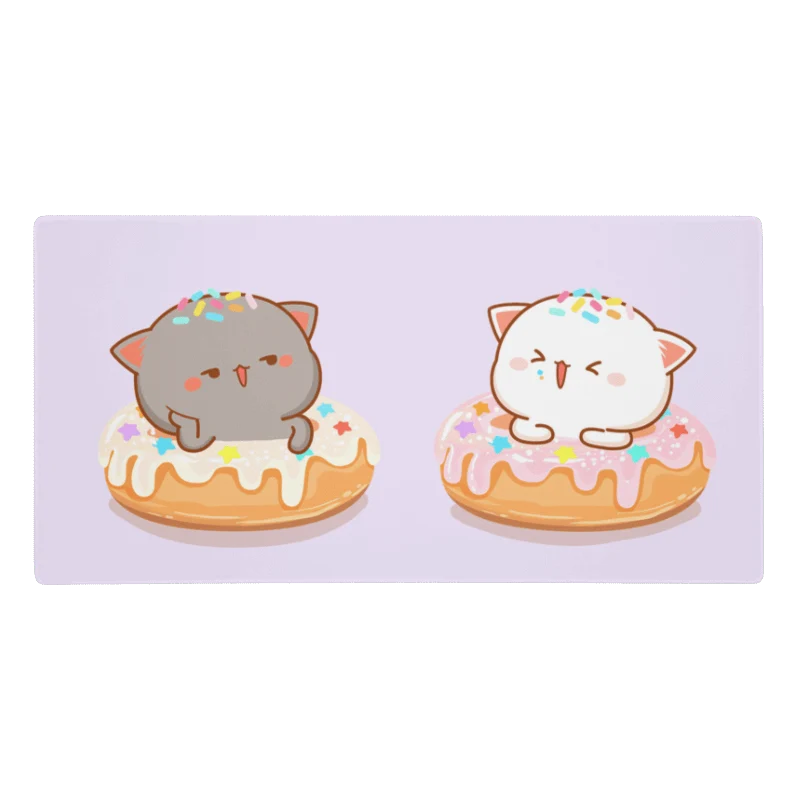 Tapis De Souris Kawaii Chatons Donuts