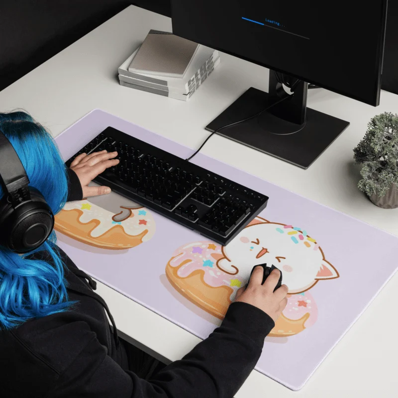 Tapis De Souris Kawaii Chatons Donuts