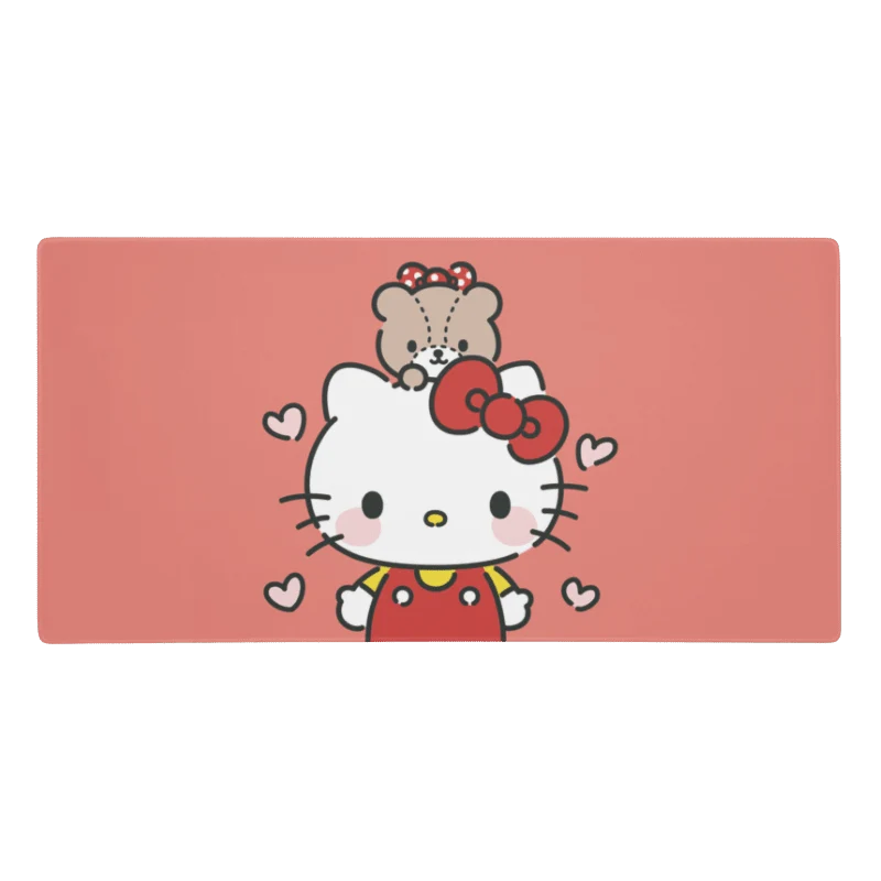Tapis De Souris Kawaii Chaton Blanc Mignon