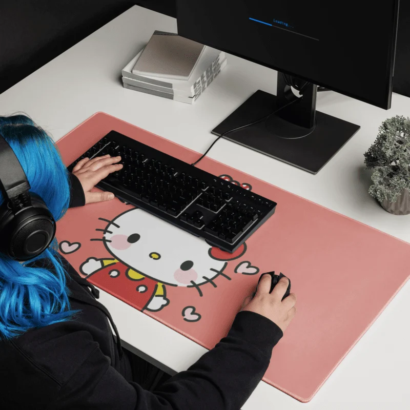 Tapis De Souris Kawaii Chaton Blanc Mignon