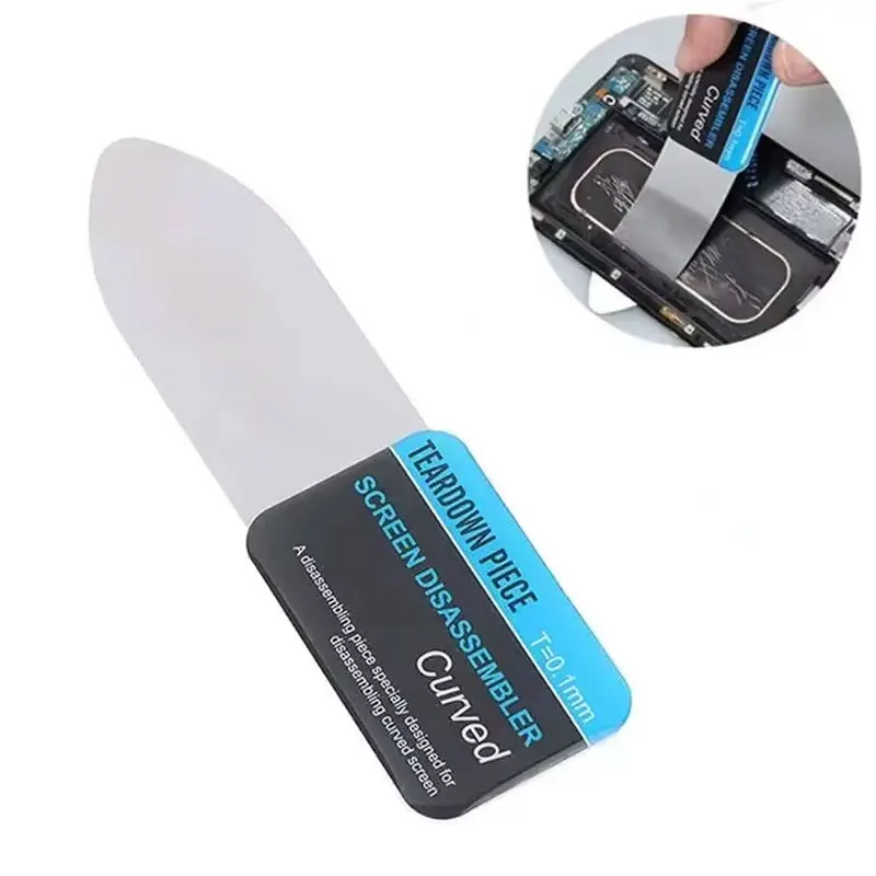 Spatule d'ouverture en acier ultra fine — écrans collés et coques à clips