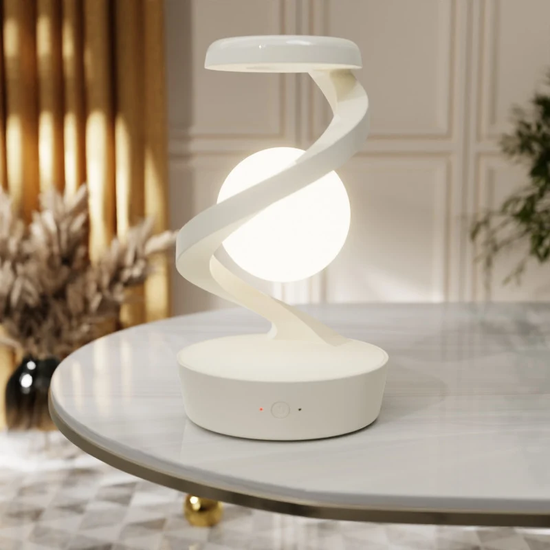 Lampe de chevet à sphère lumineuse avec charge sans fil — allumage d'un geste