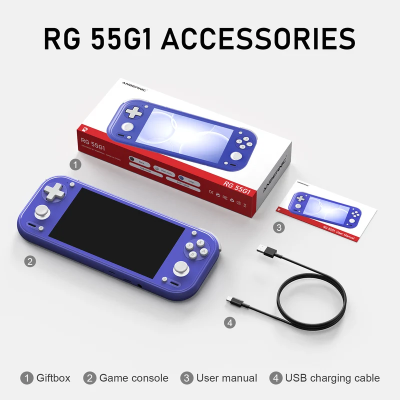 Anbernic RG 55G1 — console Android 14, écran 5,5" 1080p et Snapdragon G1 Gen 2