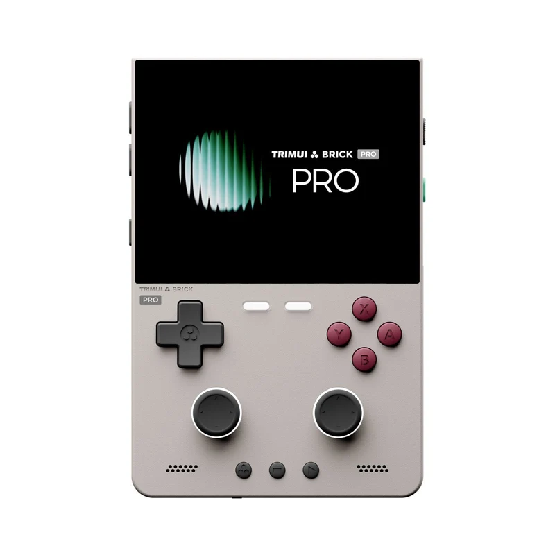 TrimUI Brick Pro — console rétro verticale, écran 3,95" 1024×768 et double stick Hall