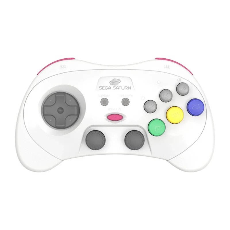 Manette sans fil Retro-Bit Pro style Saturn — 2 sticks à effet Hall, récepteurs Saturn et USB fournis