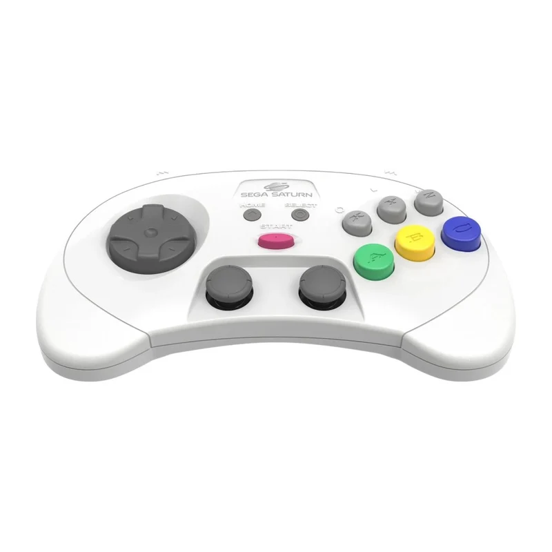 Manette sans fil Retro-Bit Pro style Saturn — 2 sticks à effet Hall, récepteurs Saturn et USB fournis