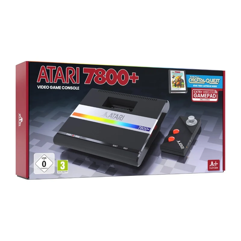 Atari 7800+ — console HDMI qui lit les cartouches 7800 et 2600, manette sans fil CX78+ fournie