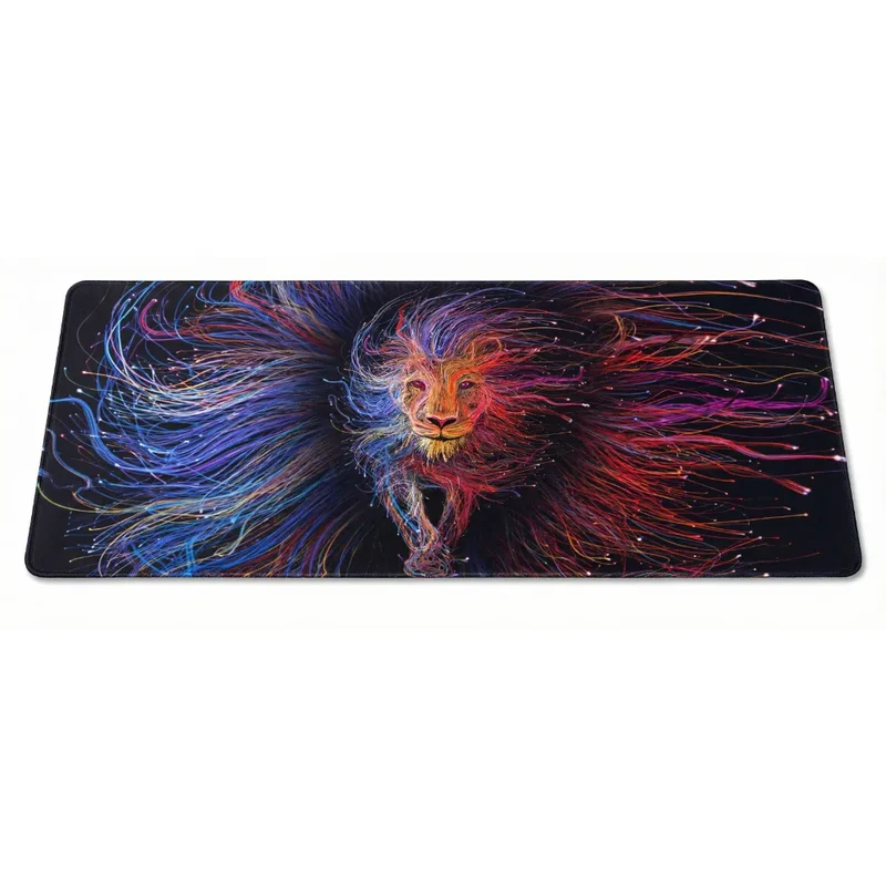XXL Lion Mouse Pad — Neon Light-Painting Mane | PopMyPad