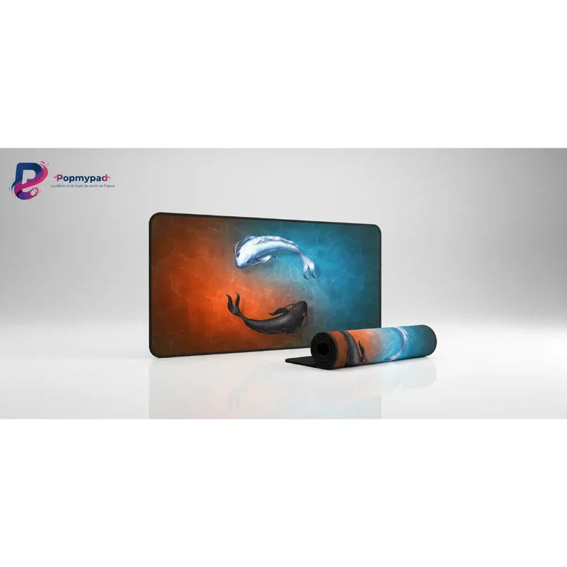XXL Japanese Mouse Pad — Fire & Water Koi Carp | PopMyPad