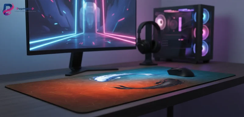 XXL Japanese Mouse Pad — Fire & Water Koi Carp | PopMyPad
