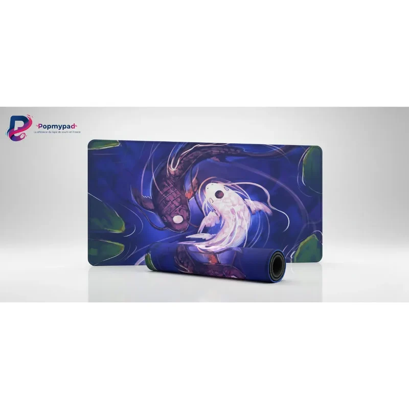 XXL Japanese Mouse Pad — Ebony & Ivory Koi Carp | PopMyPad