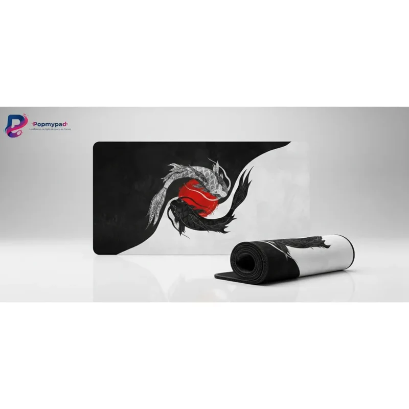 XXL Japanese Mouse Pad — Koi Carp & Rising Sun | PopMyPad